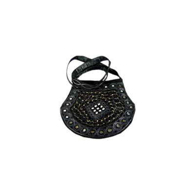 Shoulder bag handbag with embroidery Oriental Black