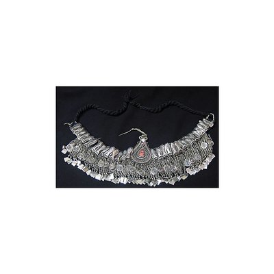 Headdress tribal with fishes and red stones