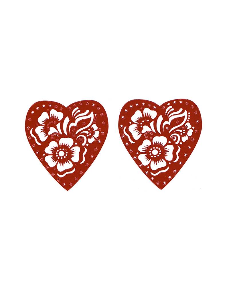 Heart Henna Stencils Tattoos HZS-3 - Oriental-Style