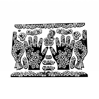 Self-adhesive henna stencils - Maxiset (38cm x 27cm)