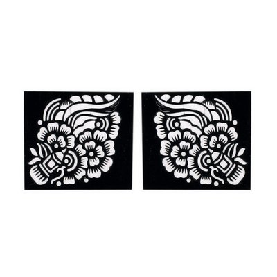 Self-adhesive henna stencil Square (6cmx6cm) For henna tattoos