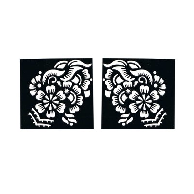 Selbstklebende Hennaschablone - Quadratisch für Hennatattoos (6cmx6cm)