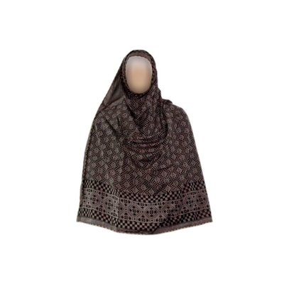 Gray Shayla hijab scarf with pattern