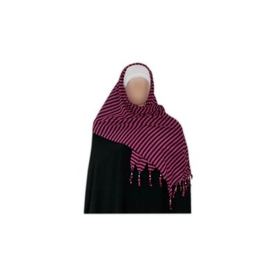 Shayla Schal mit Fransen u. Perlen - Hijab in Pink
