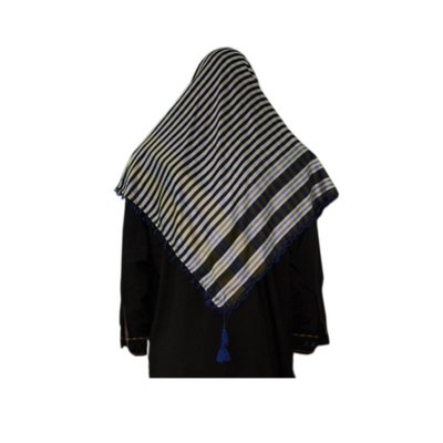 Large Scarf - Shimagh in Blue-Black 120x115cm