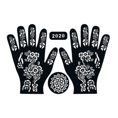 Self-adhesive Henna Stencil - Hand 3-piece set