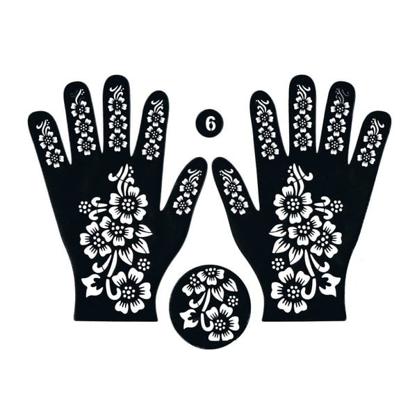 henna stencil tattoo self adhesive hand 61 oriental style