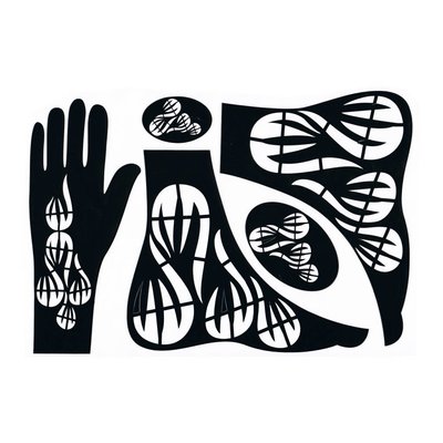 Selbstklebende Hennaschablone - Hand/Fuß 5-Teilig