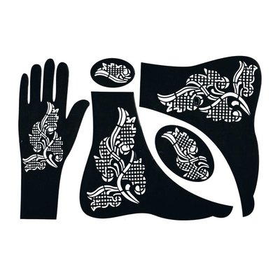 Selbstklebende Hennaschablone - Hand/Fuß 5-Teilig