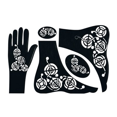 Selbstklebende Hennaschablone - Hand/Fuß 5-Teilig