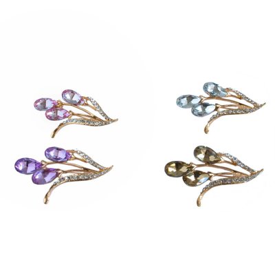 Kopftuchnadel mit Strass in Gold