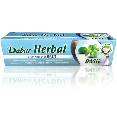 Dabur Ayurvedische Zahnpasta mit Basilikum - Vegan, Fluoridfrei (100ml)