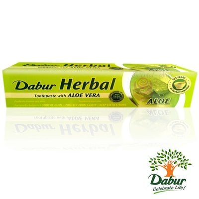 Dabur Ayurvedische Zahnpasta mit Aloe Vera - Vegan, Fluoridfrei (100ml)