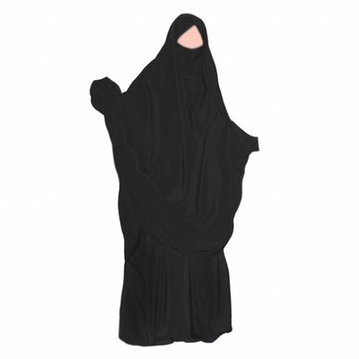 Khimar Set with baggy Sunna pants Black