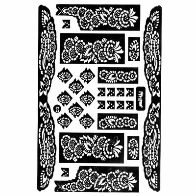Self-adhesive henna stencils - Maxiset (38cm x 27cm)