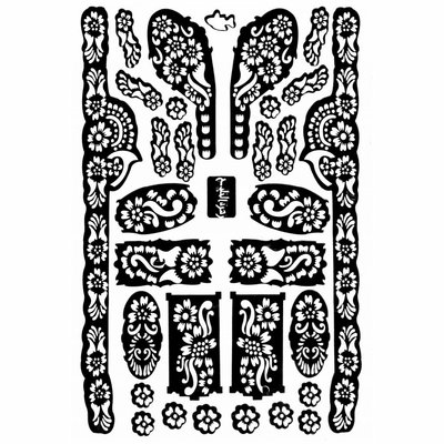 Self-adhesive henna stencils - Maxiset (28cm x 19cm)