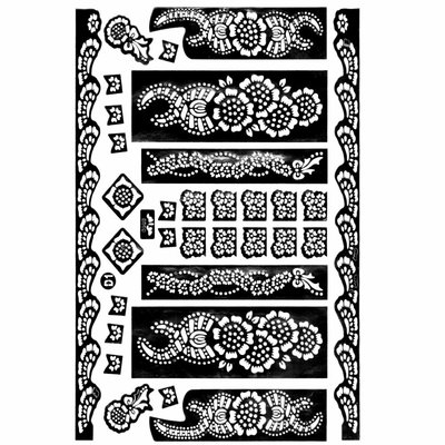 Self-adhesive henna stencils - Maxiset (38cm x 27cm)