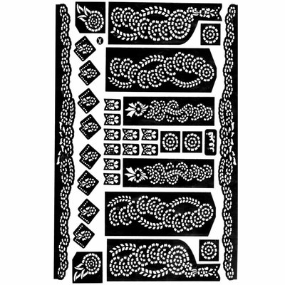 Self-adhesive henna stencils - Maxiset (38cm x 27cm)