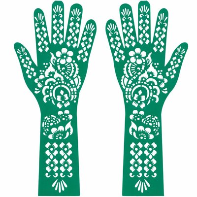 Selbstklebende Hennaschablone für Henna-Tattoos - Hand Arm