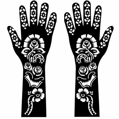 Self-adhesive Henna Stencil for tattoos - Hand And Arm