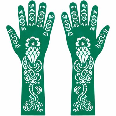 Selbstklebende Hennaschablone für Henna-Tattoos - Hand Arm
