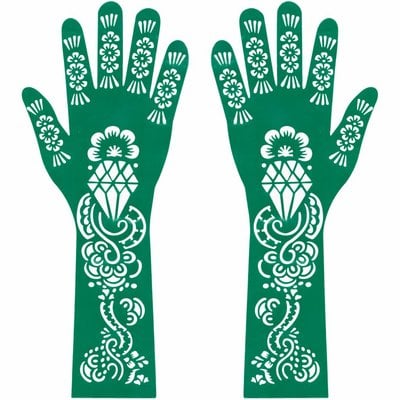 Self-adhesive Henna Stencil for tattoos - Hand And Arm