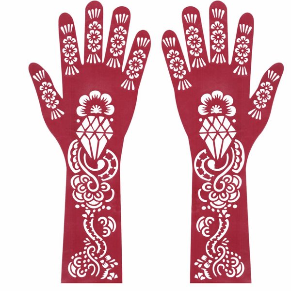 henna stencil tattoo self adhesive hand arm oriental style