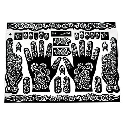 Selbstklebende Hennaschablonen Für Tattoos Maxiset (38cm x 27cm)