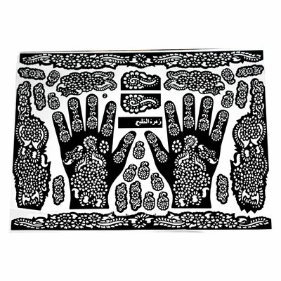 Selbstklebende Hennaschablonen Für Tattoos Maxiset (38cm x 27cm)