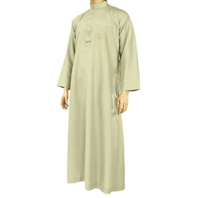 Al Haramain Arabische Jalabiya Djellabia Kaftan Für Männer In Hellgrau
