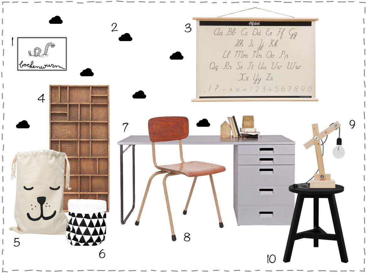 Moodboard unisex kinderkamer