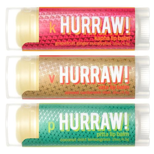 Hurraw! Ayurvedic Lip Balm Voordeel Trio Hurraw! Ayurvedic Lip Balm Voordeel Trio