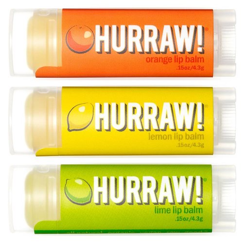 Hurraw! Hurraw! Citrus Pack Lip Balm Voordeel Trio Hurraw! Hurraw! Citrus Pack Lip Balm Voordeel Trio