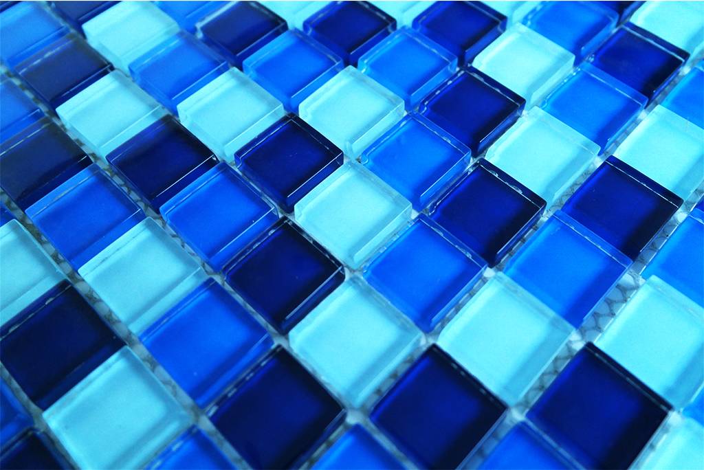 Fliesen Blau GLASMOSAIK FLIESEN blau mix G002 Mosaic Outlet