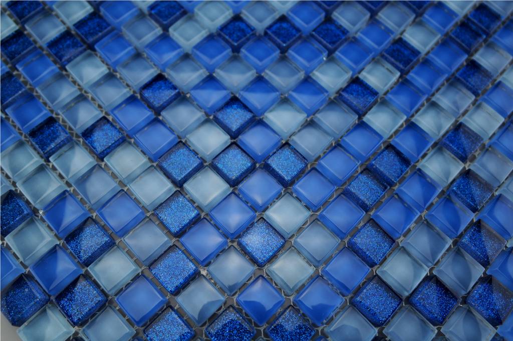 Glasmosaik Fliesen - blau mix - MOT26 - Mosaic Outlet