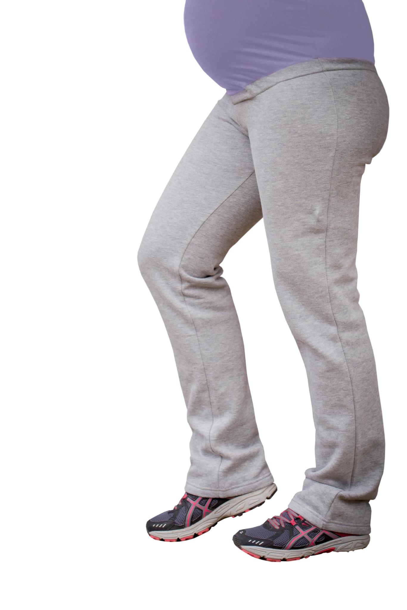 yogabroek grijs met paarse band