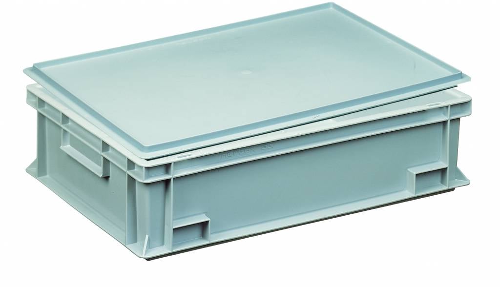 Plastic container with cover lid 600x400x163 Genteso