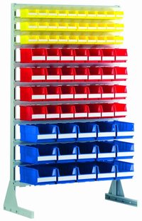 Standing shelfs and mobile racks for storage bins