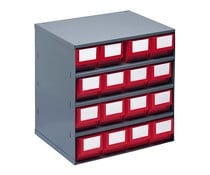Ladekast 376x300x400 met 16 Stellingbakken Ladekast 376x300x400 met 16 Stellingbakken