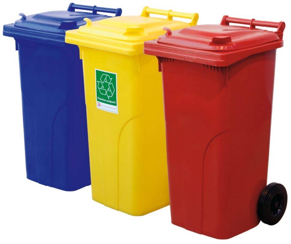 Waste and recycling containers with 2 wheels • 120 Liters • max load 60