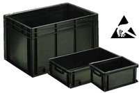 ESD Conductive stacking and transport boxe