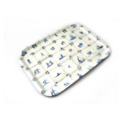 Melamine Tea Tray Delft blue tiles Melamine Tea Tray Delft blue tiles