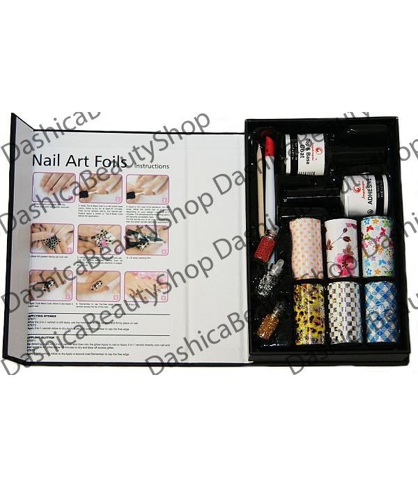 Kkt890 K Kami Nail Art Foil Kit Sparkle 12 00 16pcs Adhesive Laser Starry Sky Nail Foil Set Art Transfer Sticker Tips Decorations Kit