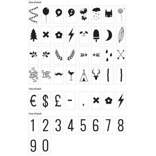 ALLC Set pour Lightbox: Chiffres et Symboles ALLC Set pour Lightbox: Chiffres et Symboles