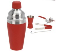 Cocktailshakerset 5 dlg rood Cocktailshakerset 5 dlg rood