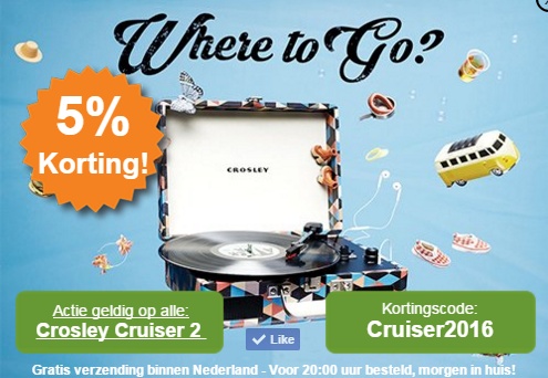 Actie van de maand: Crosley Cruiser 2 met 5% korting!