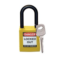 Nylon veiligheidshangslot geel 813596