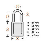 Nylon compact veiligheidshangslot blauw 814114