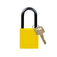 Nylon compact veiligheidshangslot geel 814127