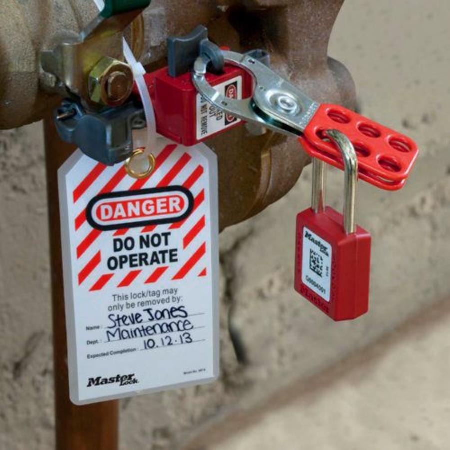 Padlock labels with barcode S150-S153 - lockout-tagout-shop